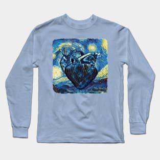 Heart Van Gogh Style Long Sleeve T-Shirt